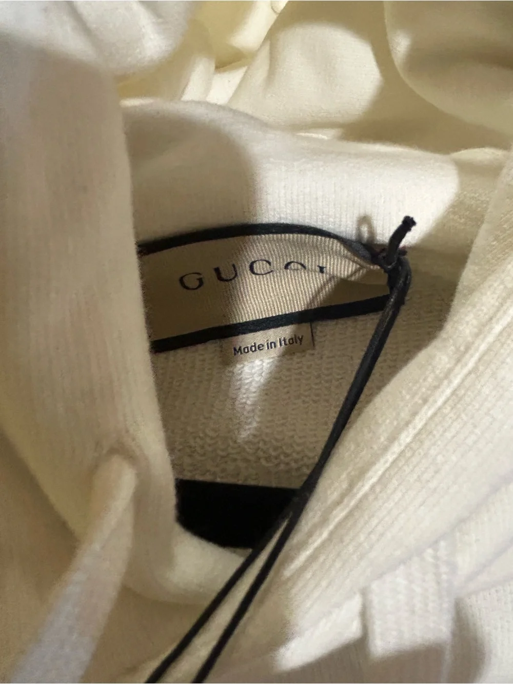 Men's Gucci jersey, cotton hoodie, locking G graphic logo size large made Italy